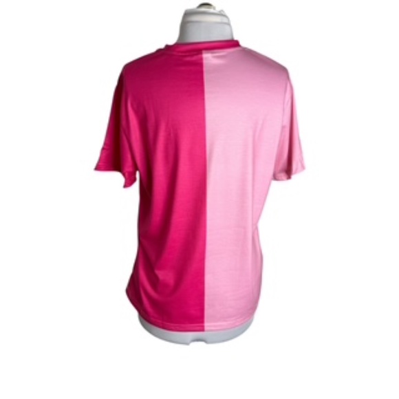 NWOT Cancer Awareness Embroidered Look Pink Crew Neck Tee-Shirt Size L - Picture 4 of 4